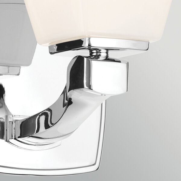 KICHLER Zidna svjetiljka Marant, krom/opal, visina 24 cm, IP44, G9 LED, Krom, kupaonica, Metal, Zidna utičnica iznad