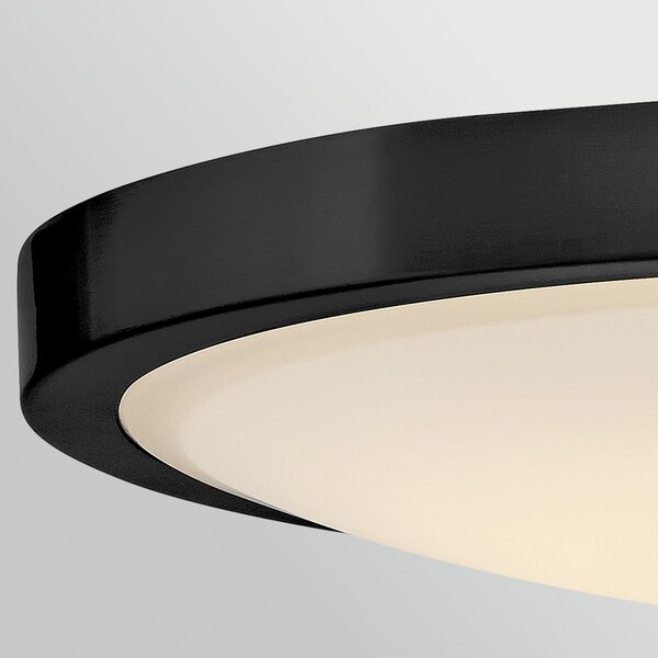 HINKLEY LED stropna svjetiljka Kieran, crna, Ø 36 cm, metal/staklo, CCT, prigušiva, Crno, Dnevni boravak/blagovaonica, Metal