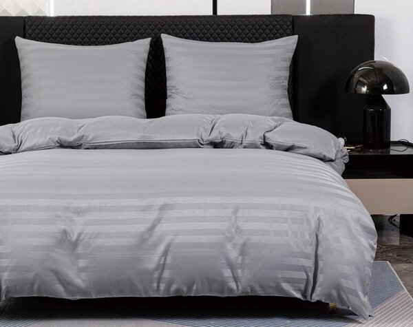 Hotelska posteljina od mikrovlakana JASMINE svijetlo siva - pruga 2 cm Dimenzije posteljine: 70 x 90 cm | 140 x 200 cm