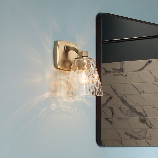 KICHLER Zidna svjetiljka Marant, svijetla bronca/prozirna, visina 24 cm, IP44, G9 LED, Bronca / stari mesing, kupaonica, Metal, Zidna utičnica iznad