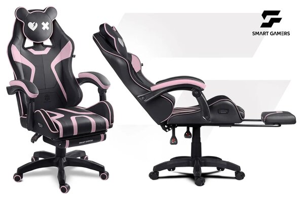 Gaming stolica Sofotel Specter, okretna, s osloncem za noge, siva, var. 242903