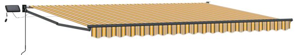 Ručna zlačivna tenda s LED diodama Žuta, Siva, Antracit 4 × 3 m - Žuta / 4 × 3 m