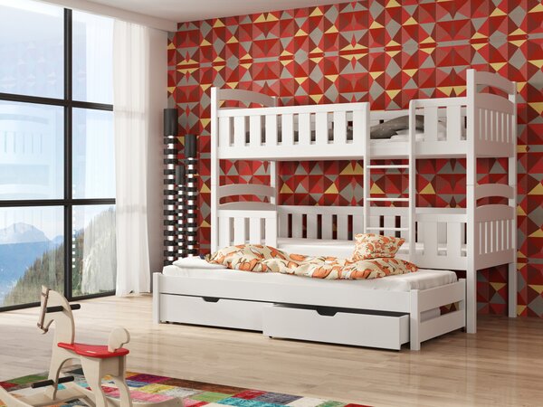 Zondo Dječji krevet 80 x 180 cm LEON (s podnicom i prostorom za odlaganje) (bijela). 1013201