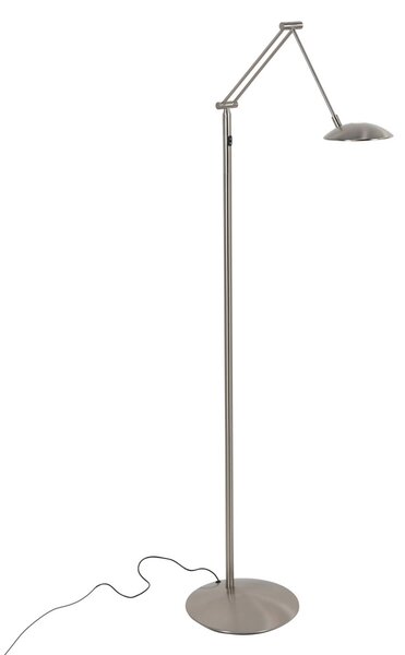 Steinhauer Daphne 2 LED podna lampa, jednobubanj, čelik, CCT, daljinski upravljač, prigušiva, Metalik, Dnevni boravak/blagovaonica, Metal