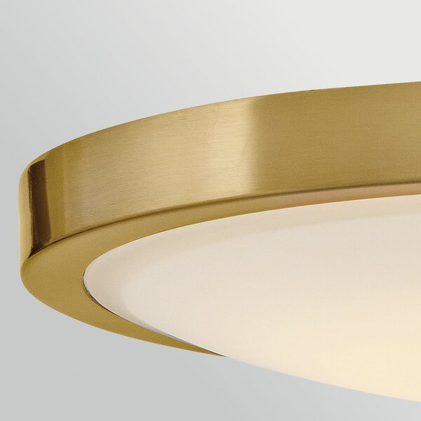 HINKLEY LED stropna svjetiljka Kieran, mesing, Ø 36 cm, metal/staklo CCT, prigušiva, Zlato / mjed, Dnevni boravak/blagovaonica, Metal