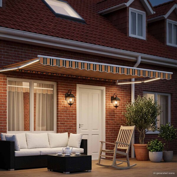 Ručna zlačivna tenda s LED diodama Zelena, Žuta, Bijela 5 x 3 m - Zelena / 5 x 3 m