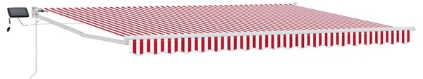 Ručna zlačivna tenda s LED diodama Crvena i bijela 4,5 × 3 m - Crvena / 4,5 × 3 m