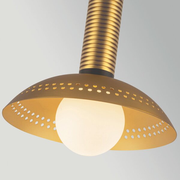 Elstead LED viseća svjetiljka Arden, zlatne boje, Ø 15 cm, metal, dimabilna, prigušiva, Zlato / mjed, Dnevni boravak/blagovaonica, Aluminij