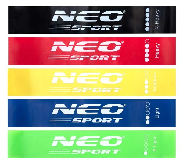 Set elastičnih traka za vježbanje Neo-Sport NS-959, 5 komada
