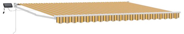 Ručna zlačivna tenda s LED diodama Žuta, siva i bijela 4 × 3 m - Žuta / 4 × 3 m