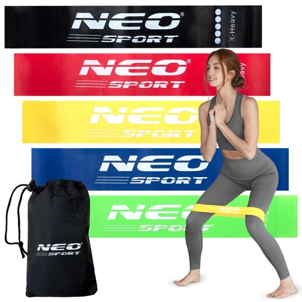 Set elastičnih traka za vježbanje Neo-Sport NS-959, 5 komada