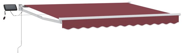 Ručna zlačivna tenda s LED diodama Bordo i Bijela 3 x 2,5 m - Bordo / 3 x 2,5 m