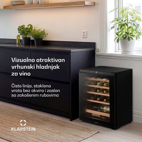 Klarstein Bevora samostojeći hladnjak za vino | 4 police | 62 litre | 20 boca | 43 cm