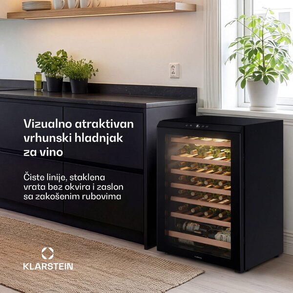 Klarstein Bevora samostojeći hladnjak za vino | 6 police | 128 L | 48 boca | 54 cm