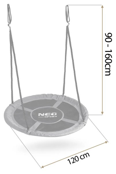 Dječja ljuljačka Neo-Sport Swingo ptičje gnijezdo, Ø 120 cm, crvena, var. 110321