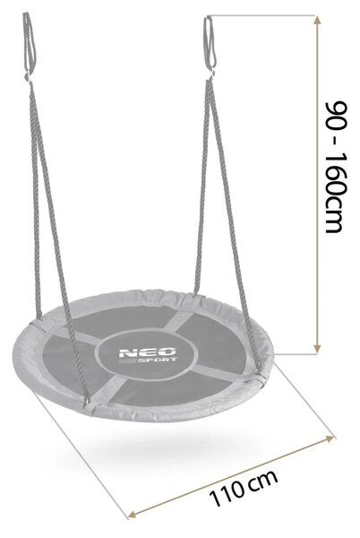 Dječja ljuljačka Neo-Sport Swingo ptičje gnijezdo, Ø 110 cm, crvena, var. 110311