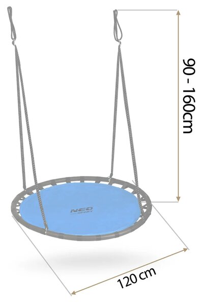 Dječja ljuljačka Neo-Sport Swingo ptičje gnijezdo, Ø 120 cm, crvena, var. 110221