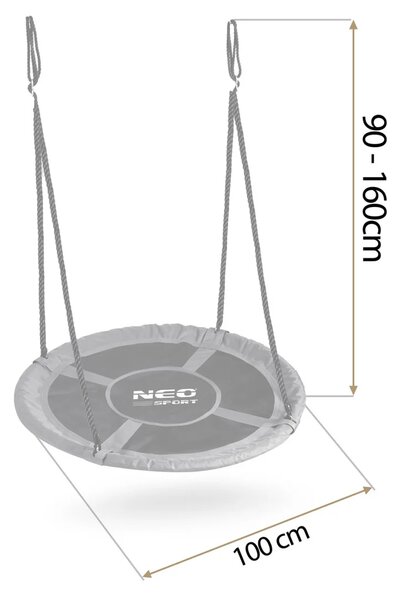 Dječja ljuljačka Neo-Sport Swingo ptičje gnijezdo, Ø 100 cm, smeđa