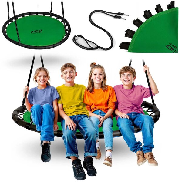 Dječja ljuljačka Neo-Sport Swingo ptičje gnijezdo, Ø 120 cm, crvena, var. 110222