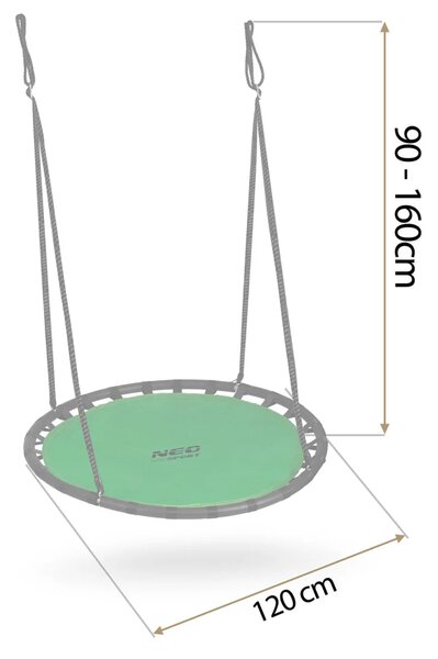 Dječja ljuljačka Neo-Sport Swingo ptičje gnijezdo, Ø 120 cm, crvena, var. 110222