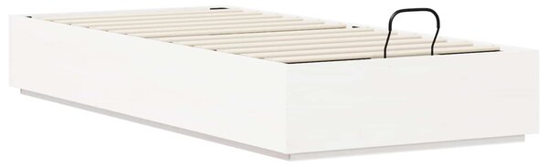 Otomanski krevet s pohranom Bijeli 80 x 200 cm Masivna borovina - Bijela / 80 x 200 cm
