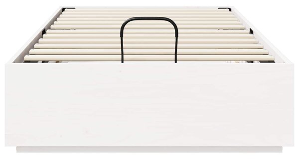 Otomanski krevet s pohranom Bijeli 80 x 200 cm Masivna borovina - Bijela / 80 x 200 cm