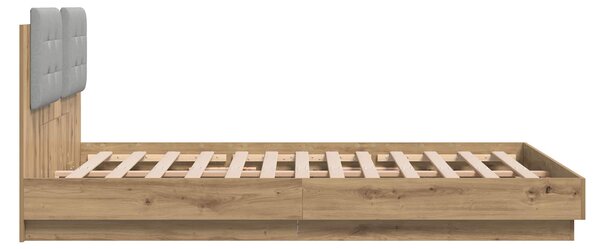 Okvir kreveta s uzglavljem Umjetnički hrast 120 x 200 cm - Smeđa / 120 x 200 cm