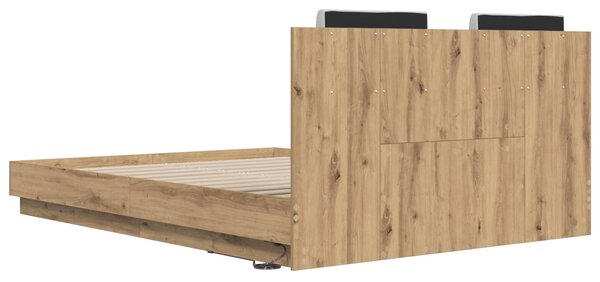 Okvir kreveta s uzglavljem Umjetnički hrast 120 x 200 cm - Smeđa / 120 x 200 cm