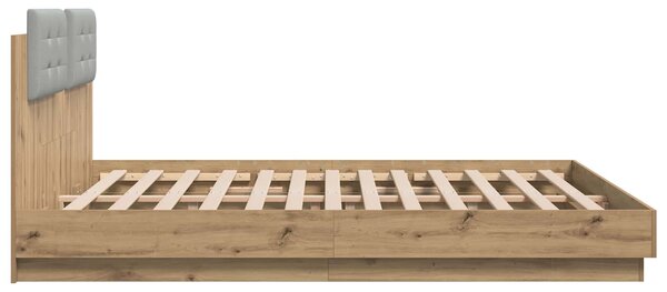 Okvir kreveta s uzglavljem Umjetnički hrast 180 x 200 cm - Smeđa / 180 x 200 cm