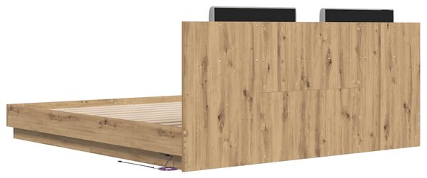 Okvir kreveta s uzglavljem Umjetnički hrast 180 x 200 cm - Smeđa / 180 x 200 cm