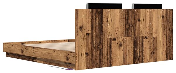 Okvir kreveta s uzglavljem s uzglavljem Staro drvo 180 x 200 cm - Smeđa / 180 x 200 cm