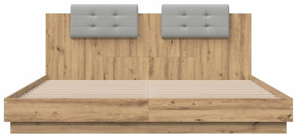 Okvir kreveta s uzglavljem Umjetnički hrast 180 x 200 cm - Smeđa / 180 x 200 cm