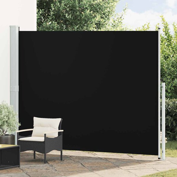 Uvlačiva bočna tenda za terasu 220 x 300 cm crna - Crna / 220 x 300 cm