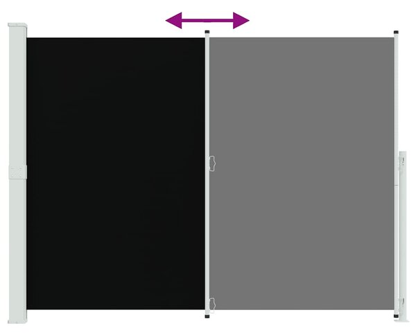 Uvlačiva bočna tenda za terasu 220 x 300 cm crna - Crna / 220 x 300 cm