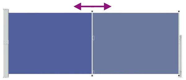 Uvlačiva bočna tenda za terasu 180 x 500 cm plava - Plava / 180 x 500 cm