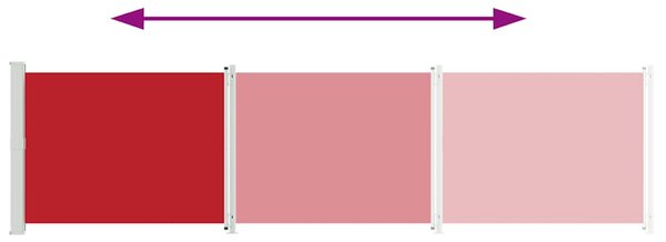 Uvlačiva bočna tenda za terasu 600 x 160 cm crvena - Crvena / 160 x 600 cm