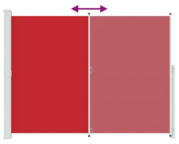 Uvlačiva bočna tenda za terasu 220 x 300 cm crvena - Crvena / 220 x 300 cm