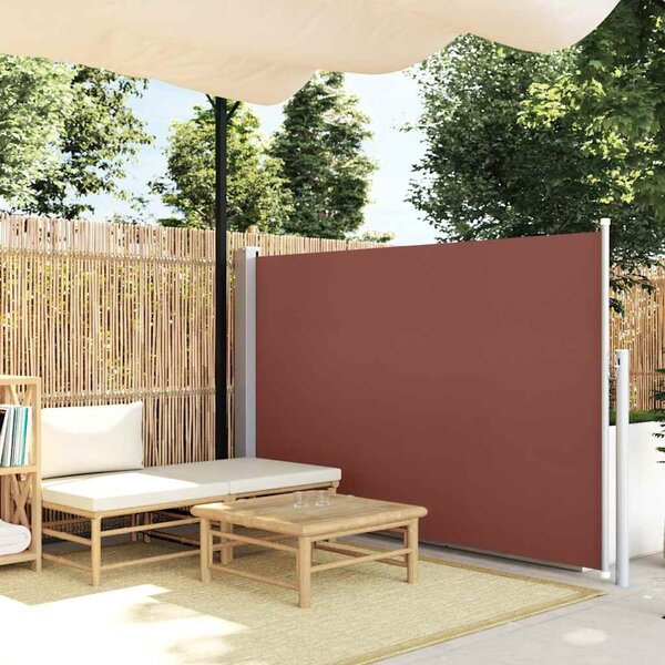 Uvlačiva bočna tenda za terasu 140 x 500 cm smeđa - Siva / 140 x 500 cm