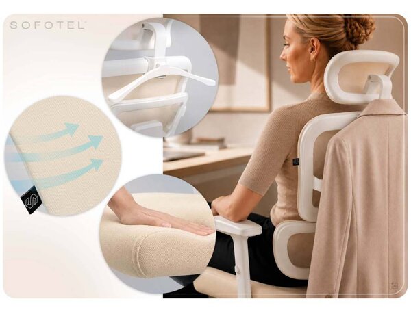 Ergonomska uredska stolica Sofotel Nicea bež
