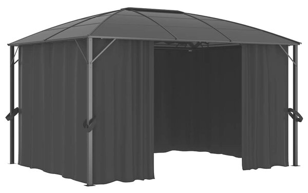 Sjenica sa zastorima 400 x 300 x 265 cm antracit - Antracitno siva