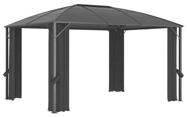 Sjenica sa zastorima 400 x 300 x 265 cm antracit - Antracitno siva