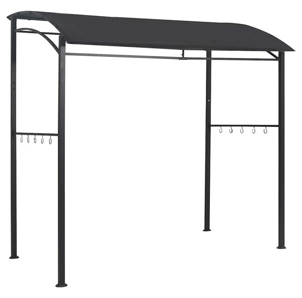Nadstrešnica za roštilj 215 x 150 x 220 cm antracit čelična - Antracitno siva