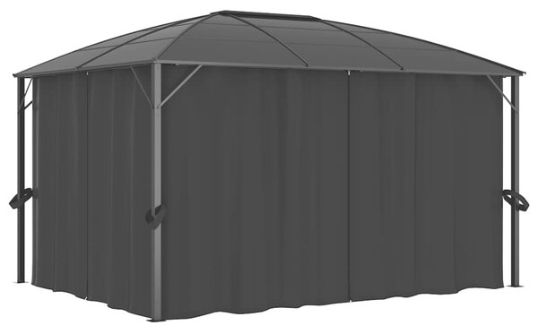 Sjenica sa zastorima 400 x 300 x 265 cm antracit - Antracitno siva