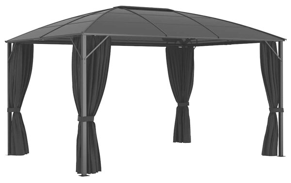 Sjenica sa zastorima 400 x 300 x 265 cm antracit - Antracitno siva