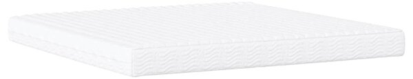 Krevet s madracem Dover bijeli-crni 200 x 200 cm od umjetne kože - Bijela / 200 x 200 cm