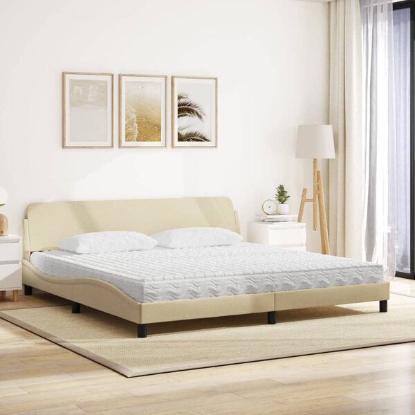 Krevet s madracem Dover krem 200 x 200 cm od tkanine - Krema / 200 x 200 cm