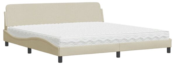 Krevet s madracem Dover krem 200 x 200 cm od tkanine - Krema / 200 x 200 cm