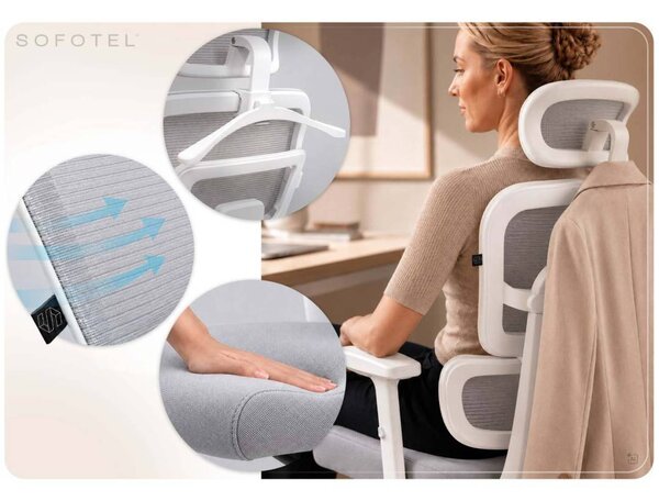 Ergonomska uredska stolica Sofotel Nicea siva