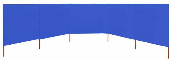 Vjetrobran s 5 panela od tkanine 600 x 80 cm azurno plavi - Plava / 600 x 80 cm