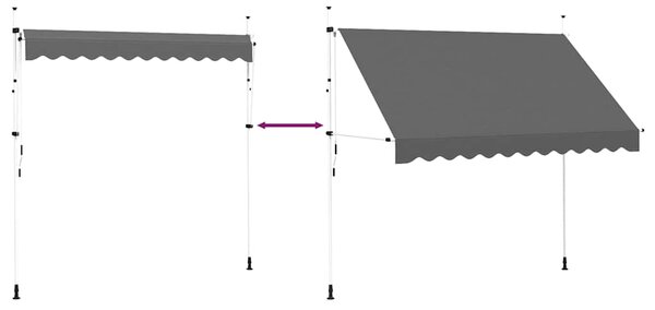 Tenda na ručno uvlačenje 300 cm antracit - Antracitno siva / N/A